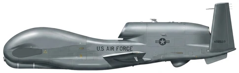 Northrop Grumman RQ-4 Global Hawk UAV profile drawing