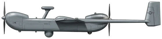Northrop Grumman RQ-5 Hunter military drones side profile drawing
