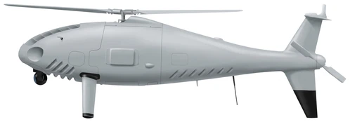 Schiebel S-100 Camcopter military drones side profile drawing