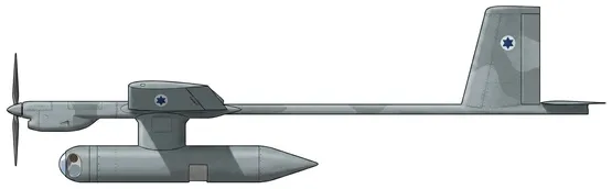 Elbit Skylark military drones side profile drawing