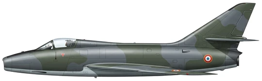 Dassault Super Mystère B2 combat aircraft side profile drawing
