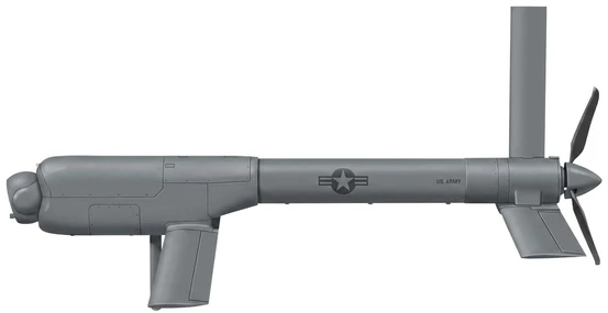 AeroVironment Switchblade 600 military drones side profile drawing