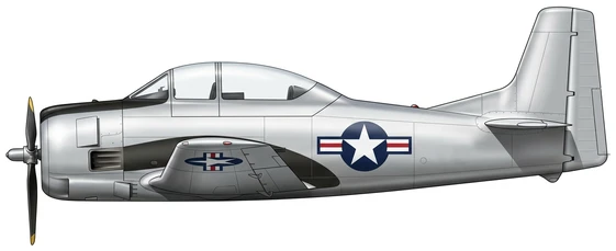 North American T-28 Trojan Training profile drawing