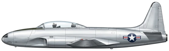 Lockheed T-33 Shooting Star Training profile drawing
