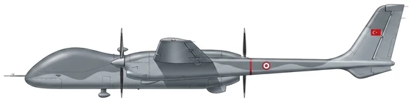TAI Aksungur military drones side profile drawing