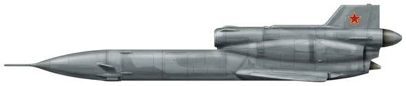 Tupolev Tu-143 Reys military drones side profile drawing