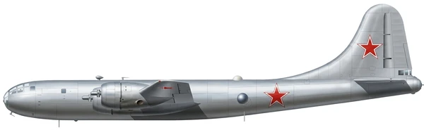 Tupolev Tu-4 Bull bombers side profile drawing