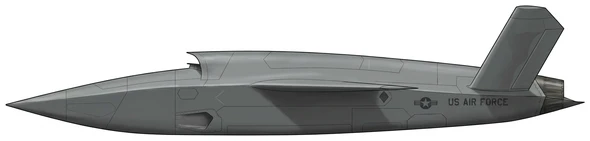 Kratos XQ-58 Valkyrie military drones side profile drawing