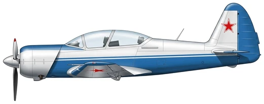 Yakovlev Yak-152 military training aircraft side profile drawing