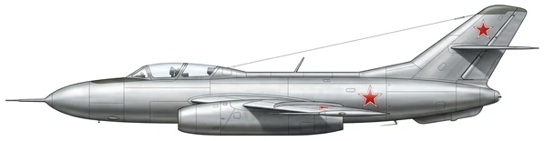 Yakovlev Yak-25 Flashlight combat aircraft side profile drawing
