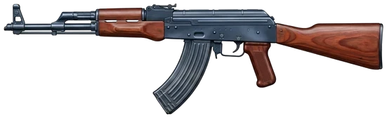 Kalashnikov AK-47 assault rifle side profile drawing