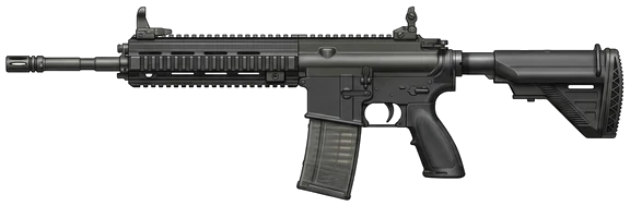 Heckler & Koch HK-417 assault rifle side profile drawing