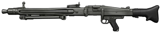 Rheinmetall MG-3 machine gun side profile drawing
