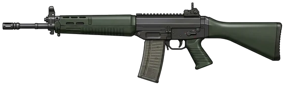Sig Sauer / Manurhin SG 540 assault rifle side profile drawing