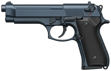 Beretta Beretta 92 semi-automatic pistol side profile drawing