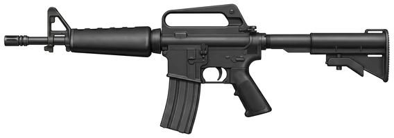 Colt Colt CAR-15 submachine gun side profile drawing