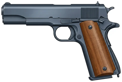 Colt Colt M1911 semi-automatic pistol side profile drawing