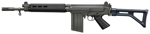 Fabrique Nationale Belge FAL assault rifle side profile drawing