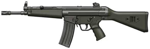 Heckler & Koch HK-33 assault rifle side profile drawing
