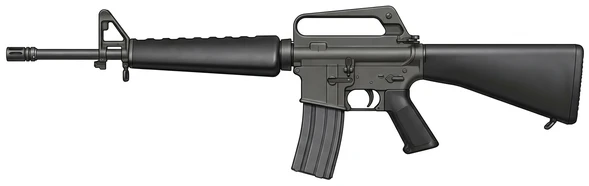 Colt / Armalite / Bushmaster / FN Herstal M16 assault rifle side profile drawing