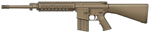 Knight's Armament Company M110 SASS sniper rifle side profile drawing