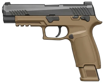 Sig Sauer M17 / M18 semi-automatic pistol side profile drawing