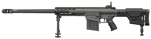 PGM Precision Company PGM Hecate II anti materiel sniper rifle side profile drawing