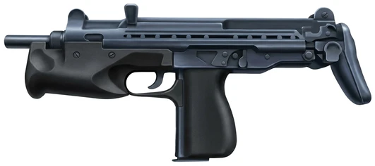Łucznik Arms Factory PM-84 submachine gun side profile drawing