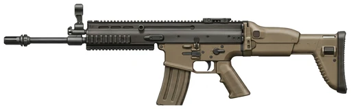 FN Herstal SCAR assault rifle side profile drawing