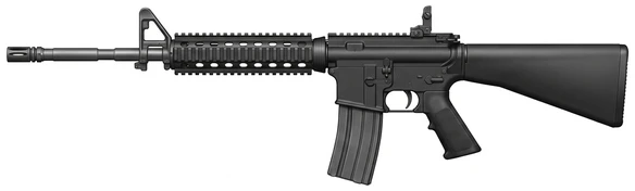 Colt Mk-12 SPR sniper rifle side profile drawing