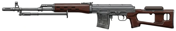 Izhmash SVD Dragunov sniper rifle side profile drawing