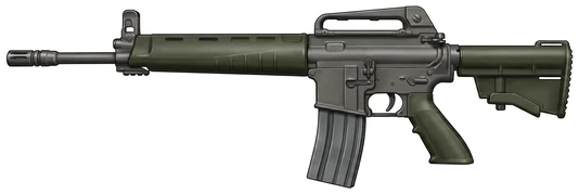 205th Armory T86 assault rifle side profile drawing