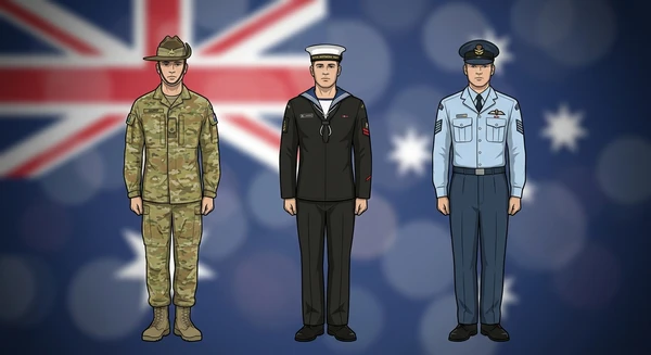 Australia military personnel in dress uniforms