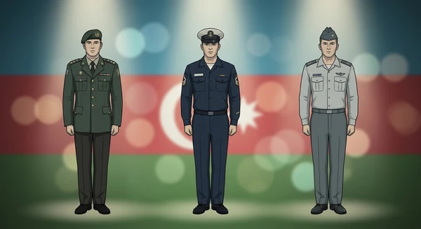 Azerbaijan military personnel in dress uniforms