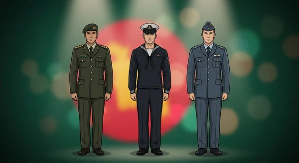 Bangladesh military personnel in dress uniforms