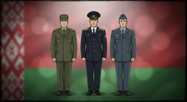Belarus military personnel in dress uniforms