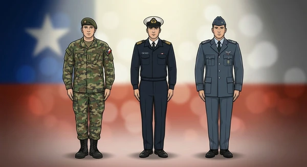 Chile military personnel in dress uniforms