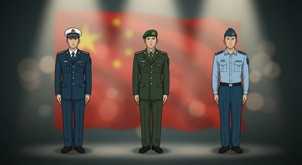 China military personnel in dress uniforms