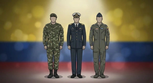 Colombia military personnel in dress uniforms
