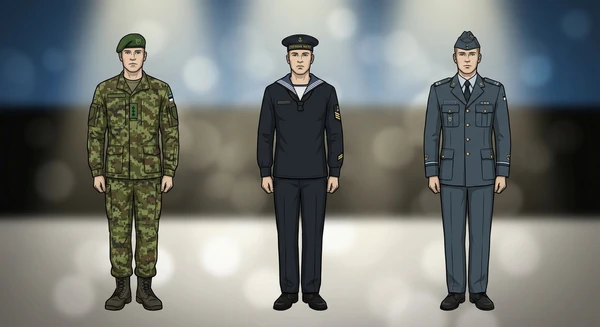 Estónia military personnel in dress uniforms