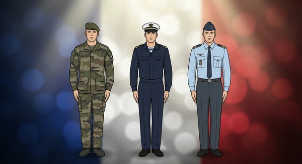 France military personnel in dress uniforms