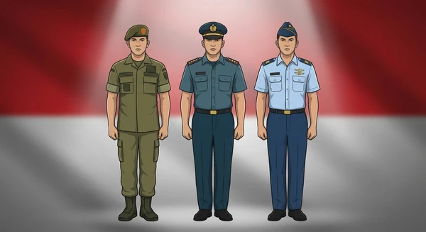 Indonesia military personnel in dress uniforms