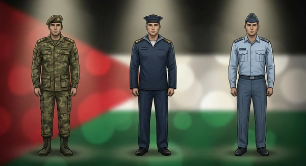 Jordan military personnel in dress uniforms