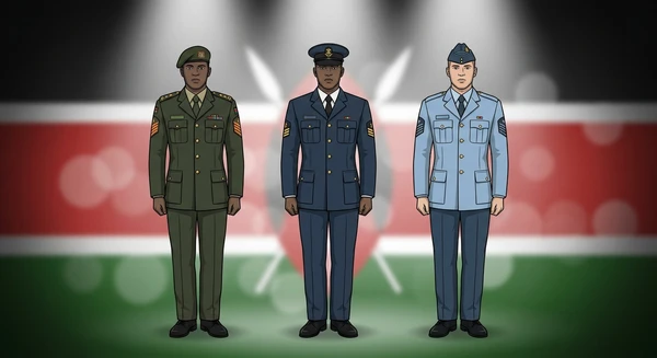 Kenya military personnel in dress uniforms