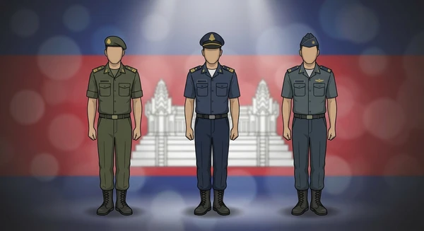 Camboja military personnel in dress uniforms