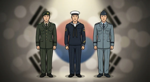South Korea military personnel in dress uniforms