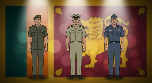Sri Lanka military personnel in dress uniforms