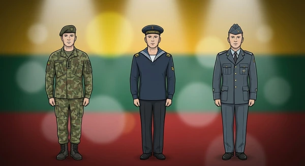 Lithuania military personnel in dress uniforms