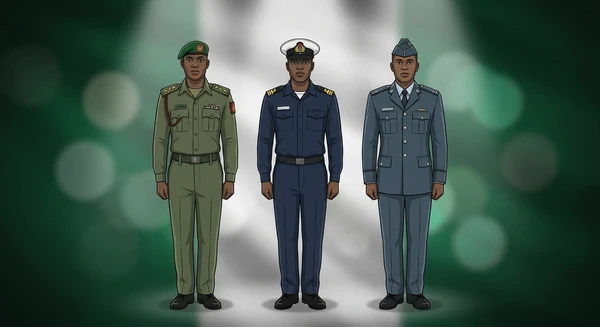 Nigeria military personnel in dress uniforms