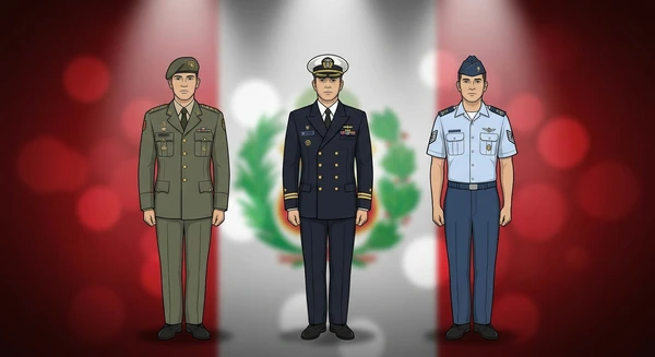 Peru military personnel in dress uniforms